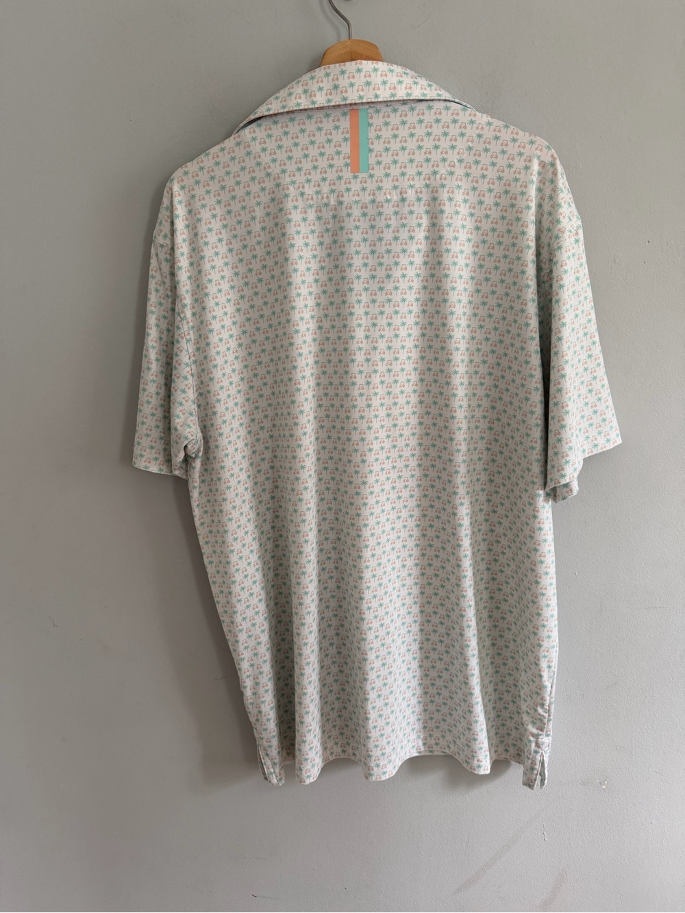 Rhoback Polo Shirt XL Men’s Golf Cart Palm Tree Print Performance - Picture 5 of 5